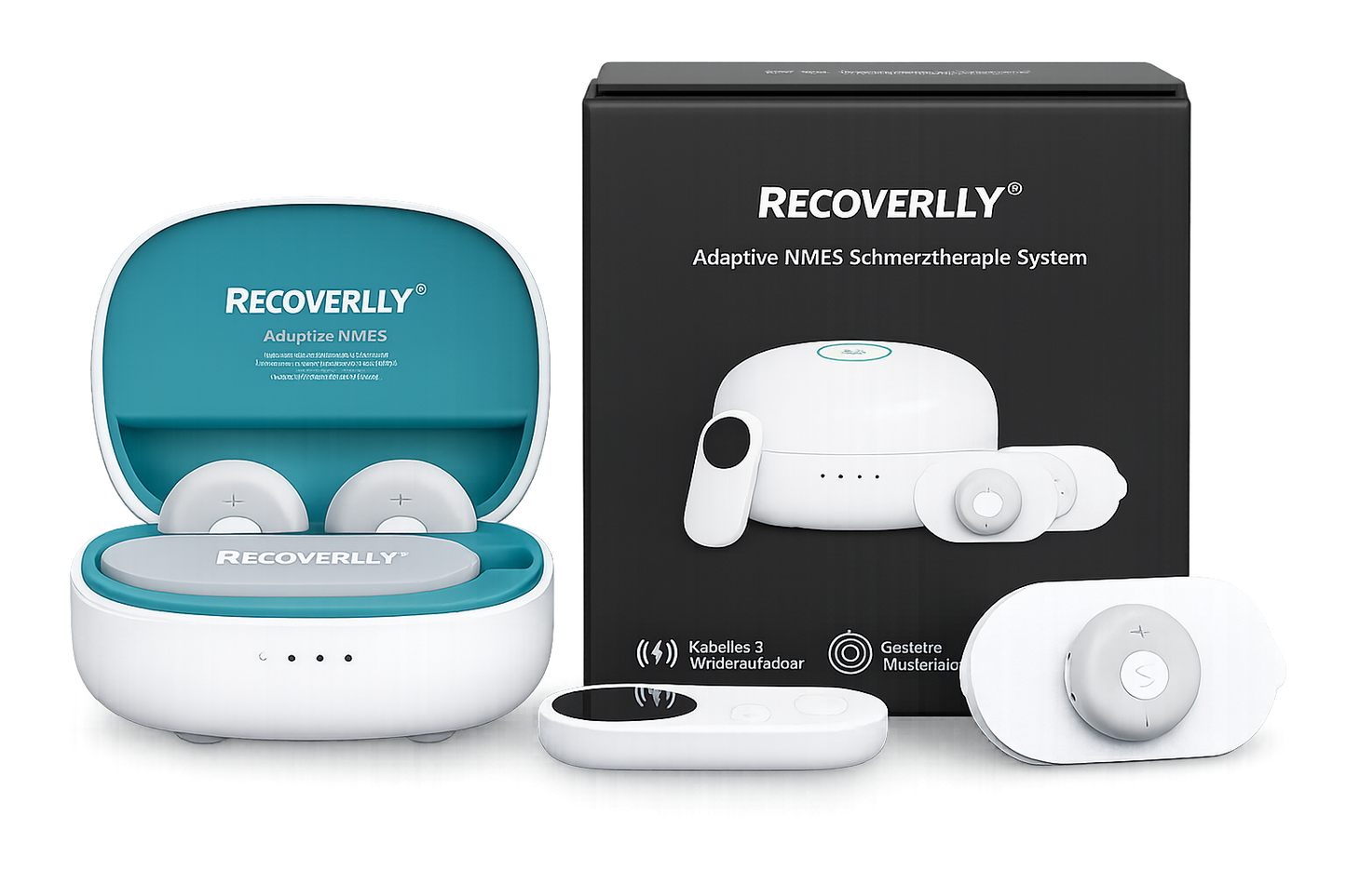 RECOVERRLLLY® Adaptive NMES Schmerztherapie-System für Rücken, Nacken & Schultern