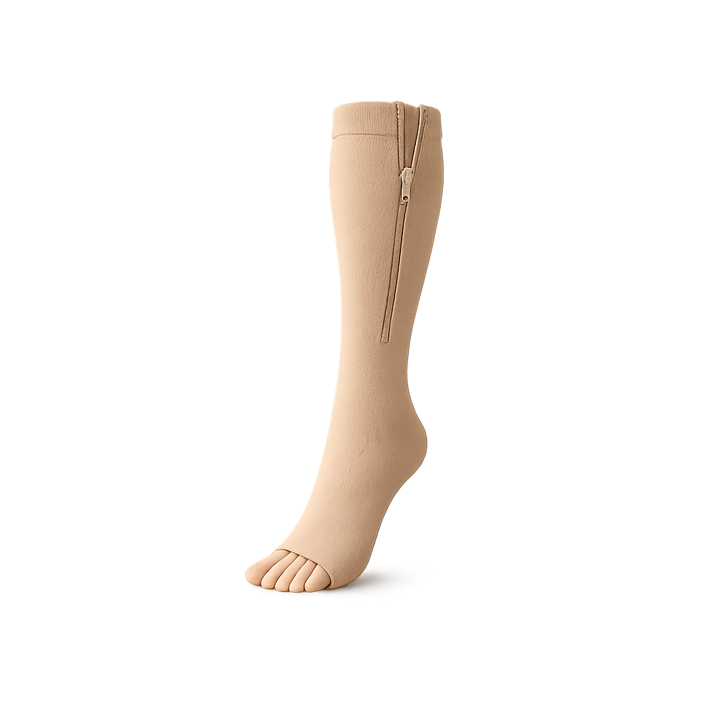 RECOVERRLLY® Premium Reißverschluss-Kompressionsstrümpfe | 15–20 mmHg Medizinische Kompression