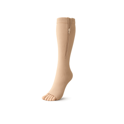 RECOVERRLLY® Premium Reißverschluss-Kompressionsstrümpfe | 15–20 mmHg Medizinische Kompression