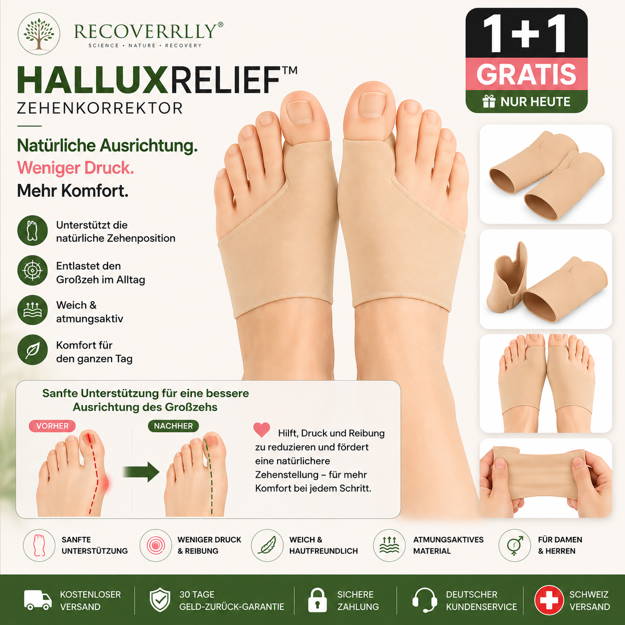 Recoverrlly® HalluxKomfort™ | 1+1 GRATIS